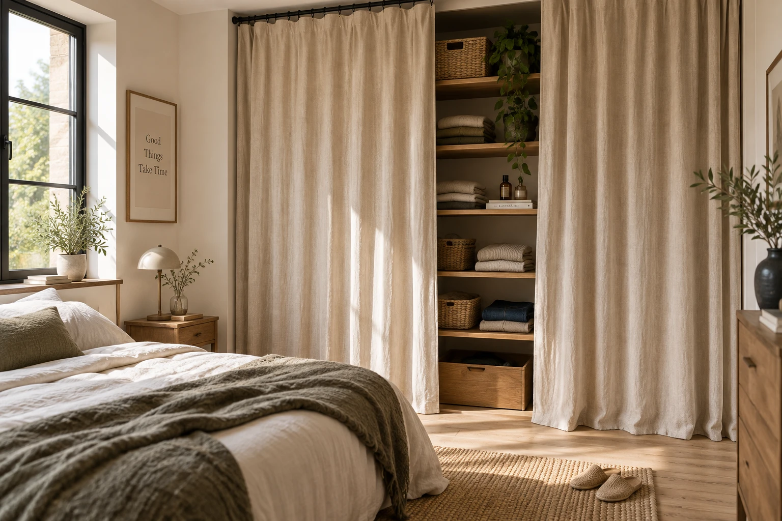 Dressing fait maison avec rideau : le guide pas à pas